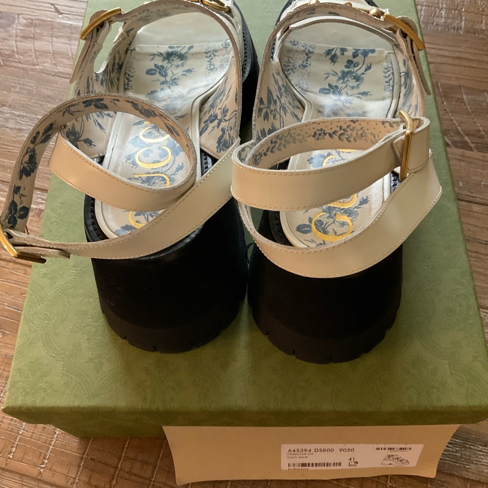 Gucci white off lug sandals size 41/10-10.5 - Picture 9 of 14